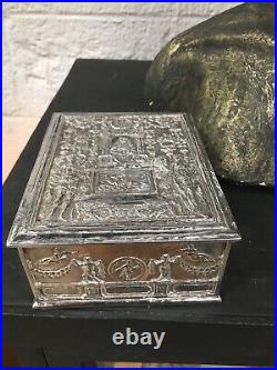 Antique E F Caldwell & Co NY Neoclassical Silver Humidor Box EXCELLENT