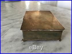 Antique Early 1900's FRIEDMAN SILVER CO Silverplate Cigar Humidor Card Box