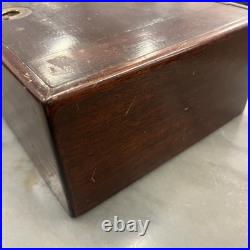 Antique Early 20th Mahogany Cigar Humidor Chest Box Lined Campaign Chest Brass Antique Early 20th Mahogany Cigar Humidor Chest Box Lined Campaign Chest Brass
