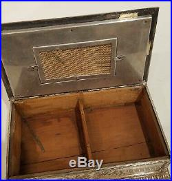 Antique Edward F. Caldwell New York, Silvered Bronze Humidor Cigar Box
