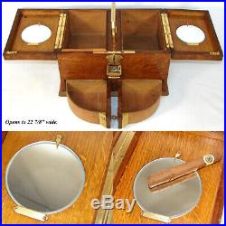 Antique Edwardian Era Oak & Gothic Style Brass Smoker's Box, Humidor, Unique