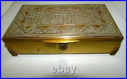 Antique Erhard Sohne Ormolu Gilt Filigree Bronze Humidor Jewelry Box 8.75'