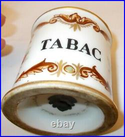 Antique FRENCH PORCELAIN FRENCH TABAC Tobacco HUMIDOR Trinket Box Hand Ptd