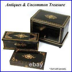 Antique French Napoleon III Palais Royal Marked 11 Cigar Box, Tantalus Casket