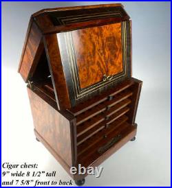 Antique French Napoleon III (c. 1850-70) Cigar Cabinet, Chest, Presentation Box