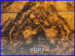 Antique French Needlepoint & Burled Wood Sewing or Work Box, Cigar Box, c1830-50