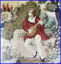 Antique French Needlepoint & Burled Wood Sewing or Work Box, Cigar Box, c1830-50