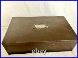 Antique HEINTZ for R H Macy Silver on Bronze Cigar Box / Humidor ARTS & CRAFTS