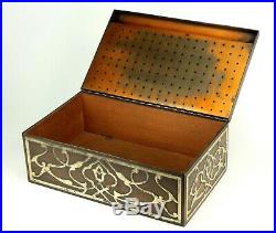 Antique Heintz Art Metal ARTS & CRAFTS Silver on Copper Cigar Box, Humidor