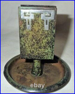 Antique Heintz Bronze Sterling Cigar Smoking Humidor Ashtray Box Holder Roycroft