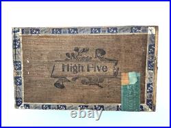 Antique High Five 50 Cigars Wood Box Superiores 1st District Factory109 Nebraska