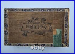 Antique High Five 50 Cigars Wood Box Superiores 1st District Factory109 Nebraska