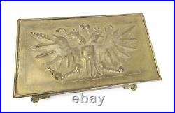 Antique Imperial Anglo-Russian Brass Cigar Humidor Box Late 1800's As Found