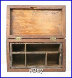 Antique Inlaid Wood Box. Handcrafted Jewelry Tea Caddy Cigar Writing Unusual