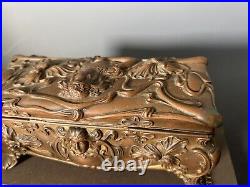Antique JENNINGS BROTHERS Art Nouveau BOX Jewelry CIGAR Humidor tobacco JB J. B