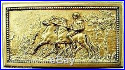 Antique Jewelry Cigar Box Gilt Bronze Ormolu Humidor Relief Sculpture (1161)