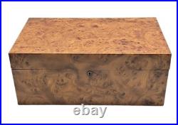 Antique Large Burl Wood Cigar Humidor Box 18.5 x 10.5 x 7.5 Inches