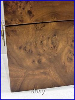 Antique Large Burl Wood Cigar Humidor Box 18.5 x 10.5 x 7.5 Inches