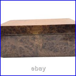 Antique Large Burl Wood Cigar Humidor Box 18.5 x 10.5 x 7.5 Inches