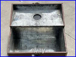 Antique Large Cremo Cigars Metal Humidor Trunk Box General Store Sign Display