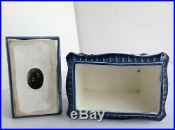 Antique Majolica Pipe or Tobacco Storage Box