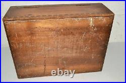 Antique Marquetry Humidor Tobacco Cigar Box Handmade Wood Inlaid Glass LIned