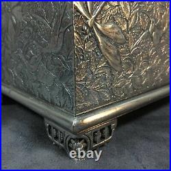 Antique Meriden Quadruple Silver Plate Humidor Box Case