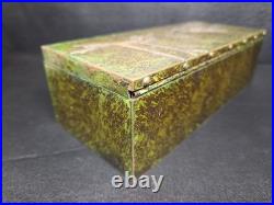 Antique Mission Heintz Silver Bronze Horse Fox Hunt Scene Desk Box Humidor Cigar