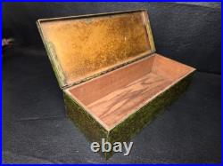 Antique Mission Heintz Silver Bronze Horse Fox Hunt Scene Desk Box Humidor Cigar