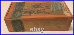 Antique My Choice Cigar Box 1883 With Stamp Kansas Union Made