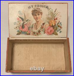 Antique My Choice Cigar Box 1883 With Stamp Kansas Union Made