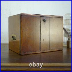 Antique Oak Cigar Box Humidor Tobacco Smokers Table Cabinet Apothecary Storage