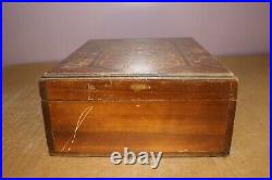 Antique Ornate Vintage Cigar Tobacco Wood Humidor Box