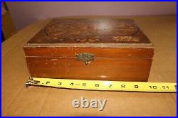 Antique Ornate Vintage Cigar Tobacco Wood Humidor Box