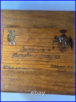 Antique Pennsylvania Central Railroad RR Cigar Box Humidor Cuban El Bufalo
