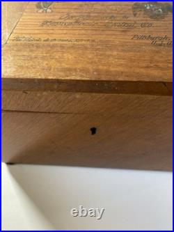 Antique Pennsylvania Central Railroad RR Cigar Box Humidor Cuban El Bufalo