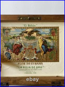 Antique Pennsylvania Central Railroad RR Cigar Box Humidor Cuban El Bufalo