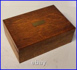 Antique Quarter Sawn Oak Humidor Cigar Box with working lock