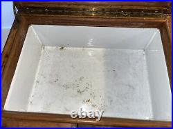 Antique Sargent Cigar Humidor Golden Oak Chest Tobacco Box Bridgeport, CT