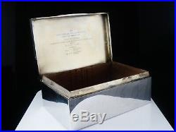 Antique Silver Cigar Humidor Box, Henley Sailing Club, Joseph Braham London 1902