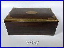 Antique Solid Rosewood Cigar Box With Brass Banding Antique Humidor