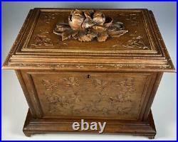 Antique Swiss Black Forest Cigar Chest, Tantalus, Presentation Box for 40 Cigars