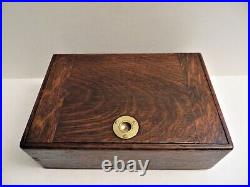 Antique Tiger Oak Zink Lined Humidor / Cigar / Document Box Nice Piece
