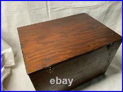 Antique Tin Lined Insulated Wood Cigar Humidor Food Cooler Box 17 w