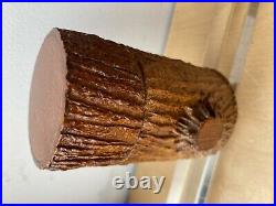 Antique Tronquito Wood Stump Trunk Cigar Box Case Jar Humidor Cigarette Tobacco