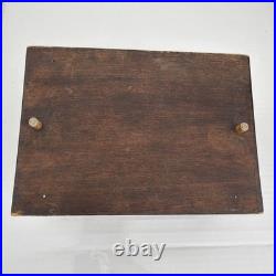 Antique Victorian Cigar Humidor Box Figural Brass Hardware L 7