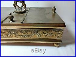 Antique Victorian Humidor Cigar box Cherub Putti Figural Rogers Smith Meriden