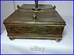 Antique Victorian Humidor Cigar box Cherub Putti Figural Rogers Smith Meriden