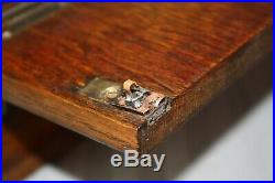 Antique Victorian Oak & Brass Cigarette & Cigar box, Humidor, Lockable with key