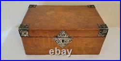 Antique Victorian Oak Wood Cigar Box Patented In 1890